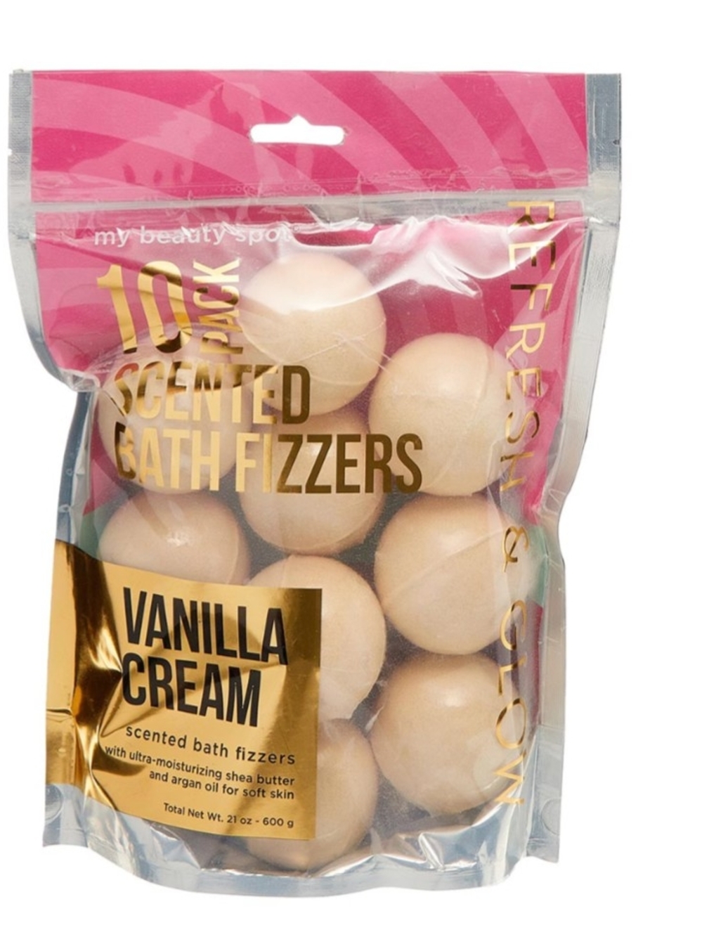 Vanilla Cream Scented Bath Fizzers - My Beauty Spot - Pink